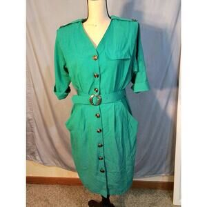 Caroline Wells collection green dress